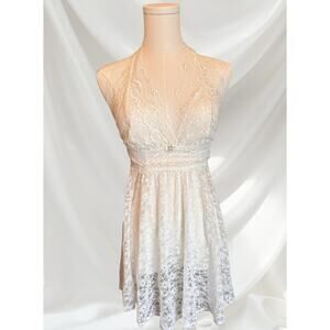 Seductive Wear by Cinema Etoile White Lace Chemise Baby Doll Large Sheer Wedding